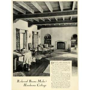 1928 Ad Redwood Beams Ceiling Interior Designs Beams Panels Woods Home 