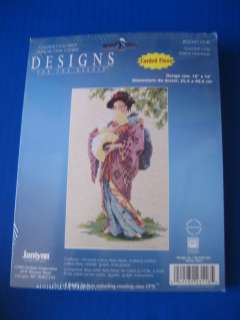 Oriental Lady Counted Cross Stitch Kit 10x16 janlyn New  