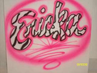 Airbrush name design T shirt personalized airbrushed  