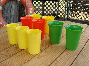  harvest Small Cups 6 and 3 Mini Cups Fall Orange Green Yellow  