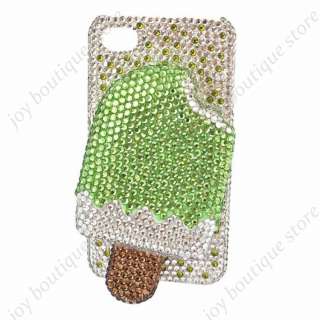  icecream crystal clear rhinestone Case Cover for Apple Iphone4  