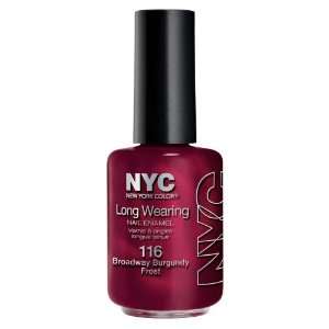  New York Color Long Wearing Nail Enamel, Broadway Burgundy 