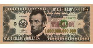 Lot of 100 One Trillion Dollar Bills  