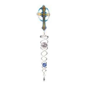   Iron Stop TWS150 2 Cross Crystal Twister Wind Chime
