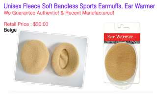   Outdoor Bandless Beige Ear Muffs Fleece Warmer New in Box  