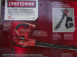 Craftsman 74828 Electric Blower/Vacuume Rake Attachment 12 AMP  