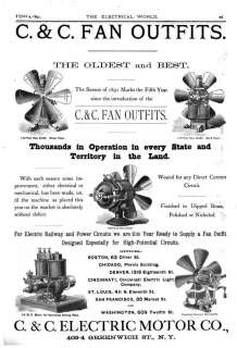   Crocker and Curtis bipolar electric fan motor Ca 1886  1890  