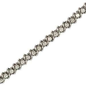   White Gold 2 ct. Diamond S Link Tennis Bracelet: Katarina: Jewelry