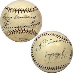 Jimmie Foxx, Al Simmons, George Earnshaw Autographed Baseball (PSA/DNA 