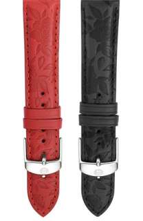MICHELE 18mm Rose Print Leather Watch Strap  
