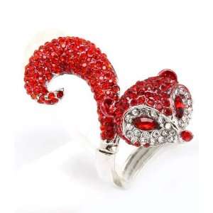  RED Fox Crystal Stone Fashion Ring Girls Power Ring 
