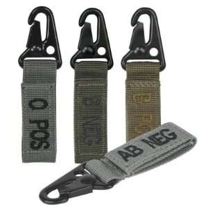  Voodoo Tactical Blood Type Tag   AB POS   Coyote Tan 