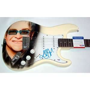 Elton John Autographed Airbrush Guitar & Video Proof PSA
