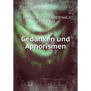 Gedanken und Aphorismen Herder Johann Gottfried  Books