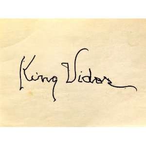 King Vidor Autograph   Legendary Hollywood Director   Signed in Black 