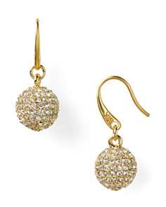 MICHAEL Michael Kors Pavé Ball Gold Clear Drop Earrings