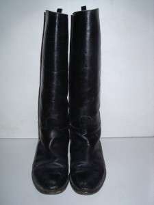 VTG BLACK LEATHER EQUESTRIAN KNEE HIGH RIDING BOOTS 7.5  