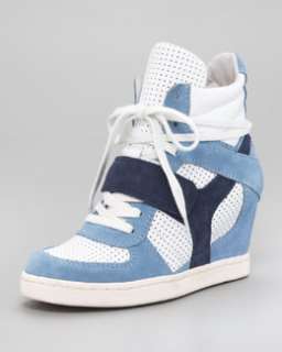 X1B02 Ash Perforated Suede Wedge Sneaker