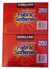 Kirkland Fabric Softener Sheets   2 packs of 250 sheets