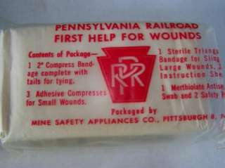 Very RARE PRR PA Railroad First Aid Tin w/Contents  