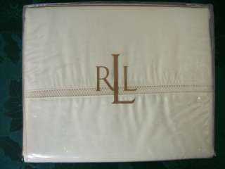 New Ralph Lauren Regent Sateen Queen Flat Sheet   Latte  