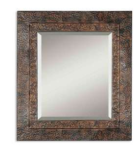 Metal Fleur De Lis Frame Rectangular Wall Mirror  