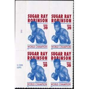 SUGAR RAY ROBINSON ~ BOXER ~ BLACK HERITAGE #4020 Plate Block of 4 x 