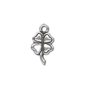 Lot of 10 Antique Silver Pewter 4 Leaf Clover Charms  
