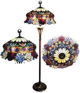 Stained Glass Roses Tiffany Style Floor Lamp WOW  