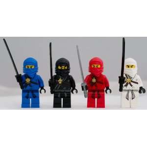   Set of 4 Ninjago Minifigures   Jay, Kai, Cole, Zane Toys & Games