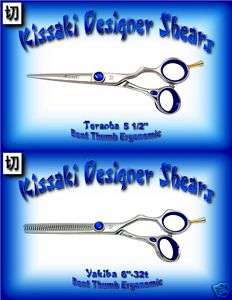   Ergonomic Bent Thumb 5.5 & 32t Hair Cutting Shears Salon Scissors Set