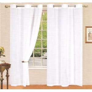 RINA GROMMET TOP SHEER VOILE CURTAINS   84 LONG, WHITE:  