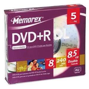  Dual Layer DVD+R Discs, 8.5GB, 5/pack Electronics