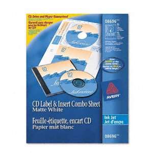  Avery® Inkjet CD/DVD Label/Jewel Case Insert Combo Sheets 
