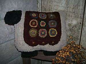 Primitive Rug Hooking Pattern~~Penny Sheep Pillow~~PRHG  