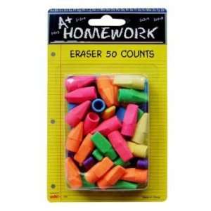  Cap Erasers(Pencil)   assorted colors   50 count Case Pack 