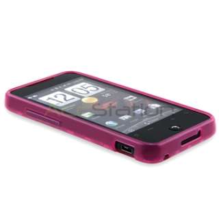 For HTC Droid Incredible Hot Pink TPU Rubber Skin Soft Gel Case Cover 