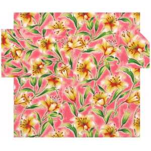   Cotton Silk Screen Pink Floral Print Tablecloth 60x60