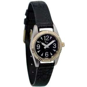  Low Vision Watch Womens w Black Face Leather Band Health 