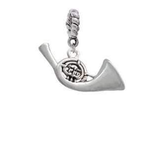 French Horn Silver European Charm Dangle Bead [Jewelry]