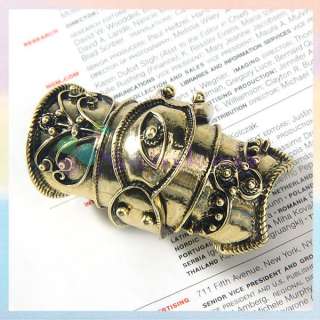 Gothic LONG FULL FINGER CAGE ARMOR HINGE KNUCKLE RING  