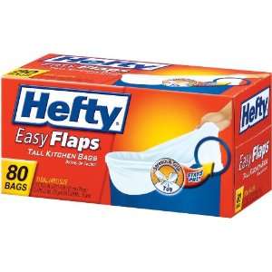   7689 80 Count 13 Gallon Hefty Easy Flaps Trash Bags: Home Improvement