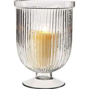  Large Clear Glass Fluted Hurricane Candle Holder and Vase 