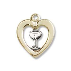 Two Tone Sterling Silver/Gold Filled Heart/Chalice Pendant Gold Filled 