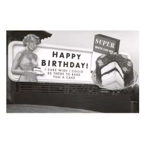 Billboard, Happy Birthday, Cake Holidays & Greetings Premium Poster 