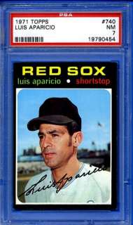 1971 Topps Baseball #740 Luis Aparicio, Red Sox SP HOF, PSA 7 NM+ 