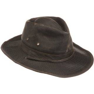 Dorfman Pacific Weathered Cotton Outback Hat With Chin Cord
