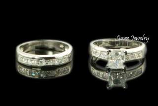 HIS HERS Engagement Wedding Band Ring Set mens womens  