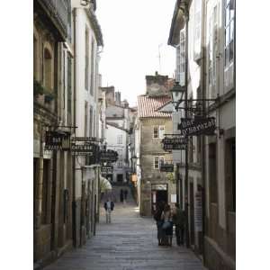 View of Rua Da Raina, Santiago De Compostela, Galicia, Spain Stretched 