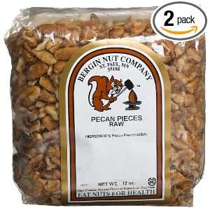 Bergin Nut Company Pecan Pieces Raw, 12 Ounce Bags (Pack of 2)  